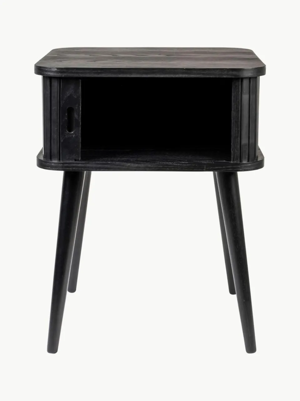 Houten nachtkastje Barbier met roldeur en gecanneleerde voorkant^Zuiver Best