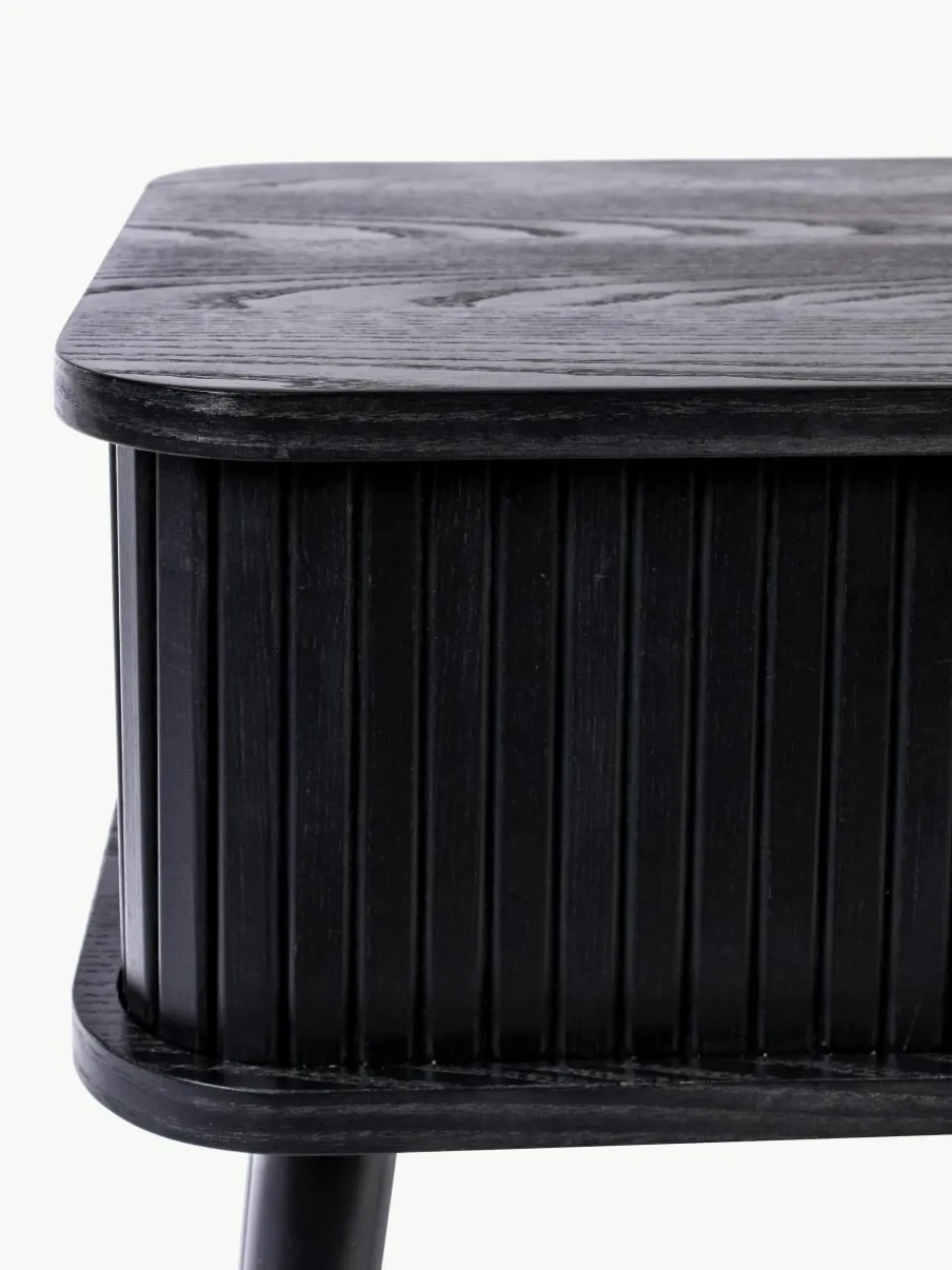 Houten nachtkastje Barbier met roldeur en gecanneleerde voorkant^Zuiver Best