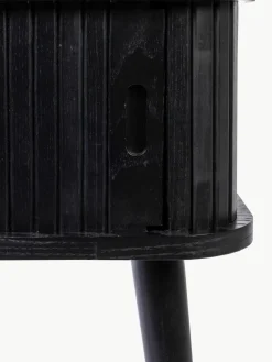 Houten nachtkastje Barbier met roldeur en gecanneleerde voorkant^Zuiver Best