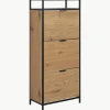Houten schoenenkast Seaford met opvouwbare vakken^Westwing Discount