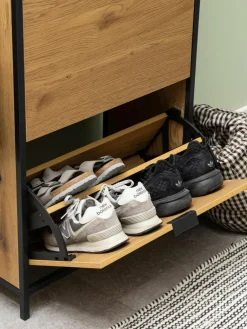 Houten schoenenkast Seaford met opvouwbare vakken^Westwing Discount