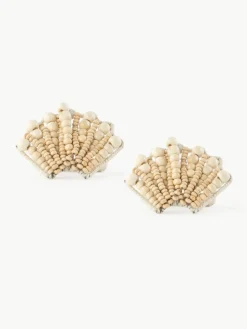 Houten servetringen Shell, 2 stuks^Westwing Outlet