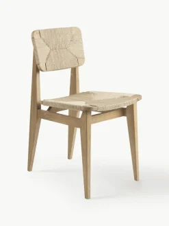Houten stoel C-Chair van eikenhout met gevlochten zitvlak^GUBI Online