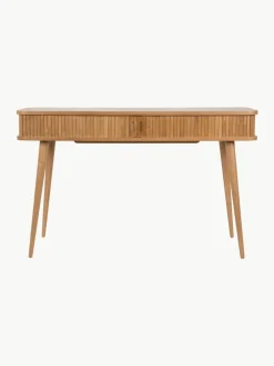 Houten wandtafel Barbier met geribde voorkant^Zuiver Discount