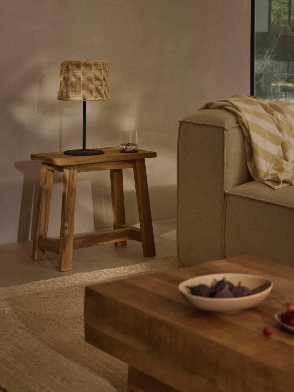 In- & outdoor Solar LED-Lamp Kyra met rotan kap^Westwing Collection Fashion