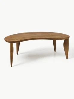 In hoogte verstelbare salontafel Feve van walnoothout in organische vorm^ferm LIVING Outlet