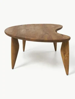 In hoogte verstelbare salontafel Feve van walnoothout in organische vorm^ferm LIVING Outlet