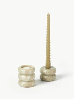 2in1 kaarsen- en waxinelichthouder Orta van marmer, set van 2^Westwing Collection New