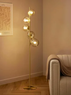 Industriële vloerlamp Casey van glas^Westwing Collection New