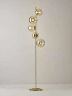 Industriële vloerlamp Casey van glas^Westwing Collection New
