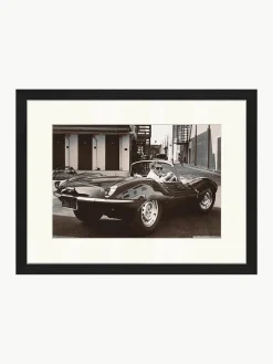 Ingelijste print Steve McQueen in zijn Jaguar^Any Image Clearance