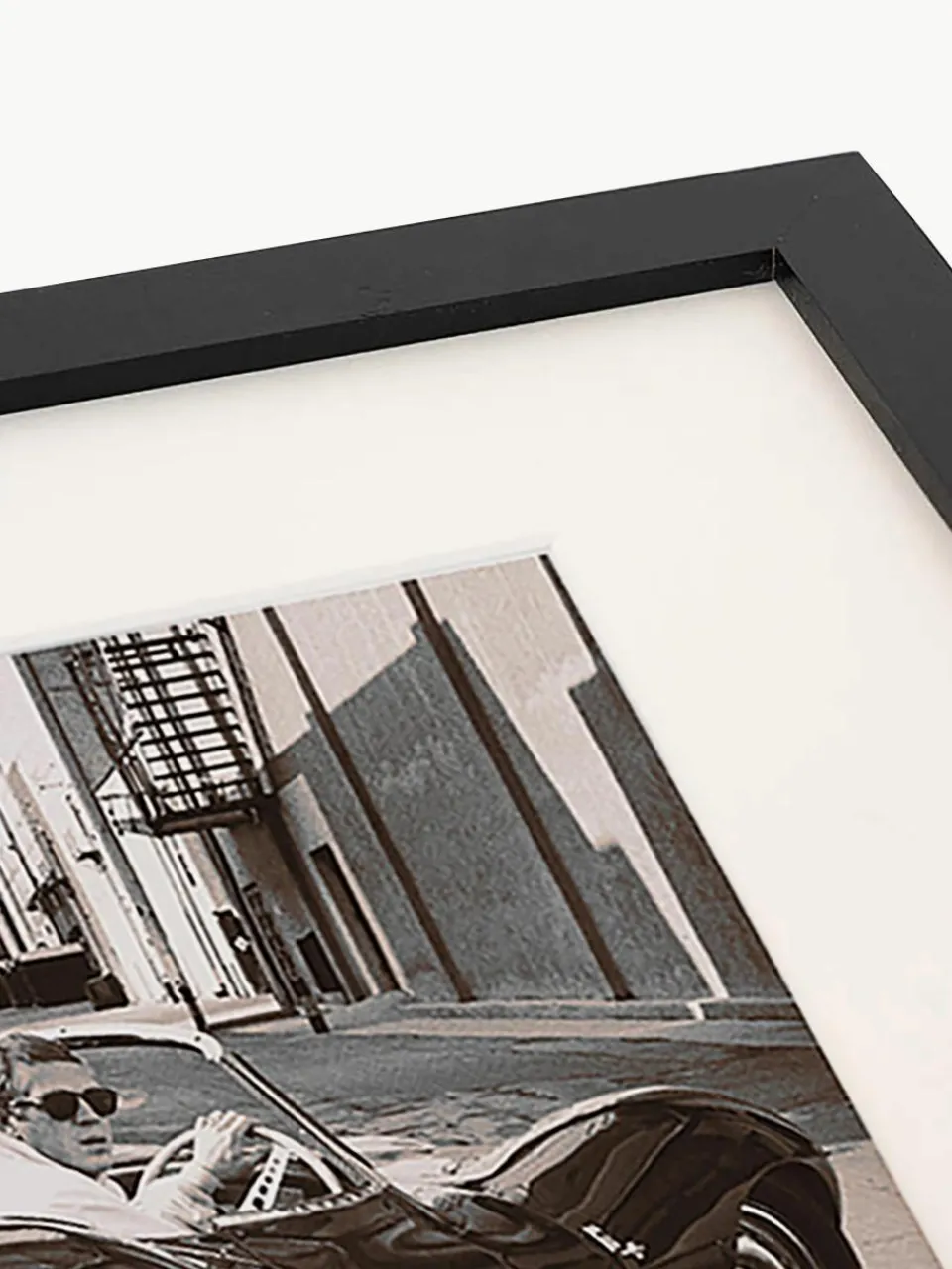 Ingelijste print Steve McQueen in zijn Jaguar^Any Image Clearance