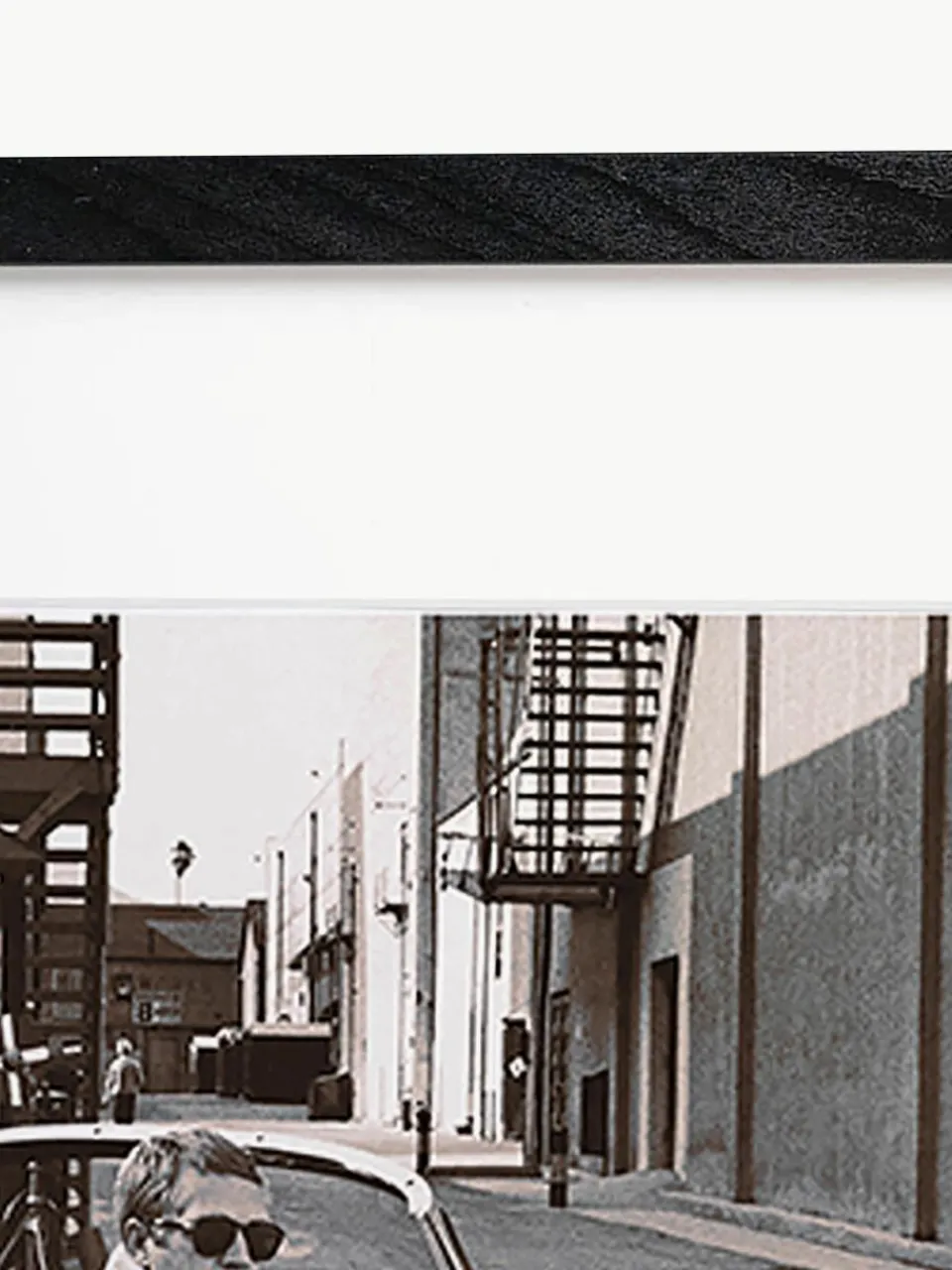 Ingelijste print Steve McQueen in zijn Jaguar^Any Image Clearance