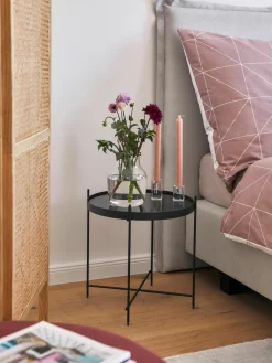 Inklapbare bijzettafel Cupid met glazen tafelblad^Zuiver Fashion