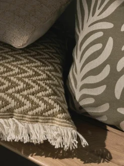 Juten kussenhoes Flint met geometrisch patroon^Westwing Collection Sale