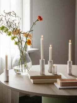 Kandelaar Bernadotte met groefstructuur, set van 3^GEORG JENSEN Outlet
