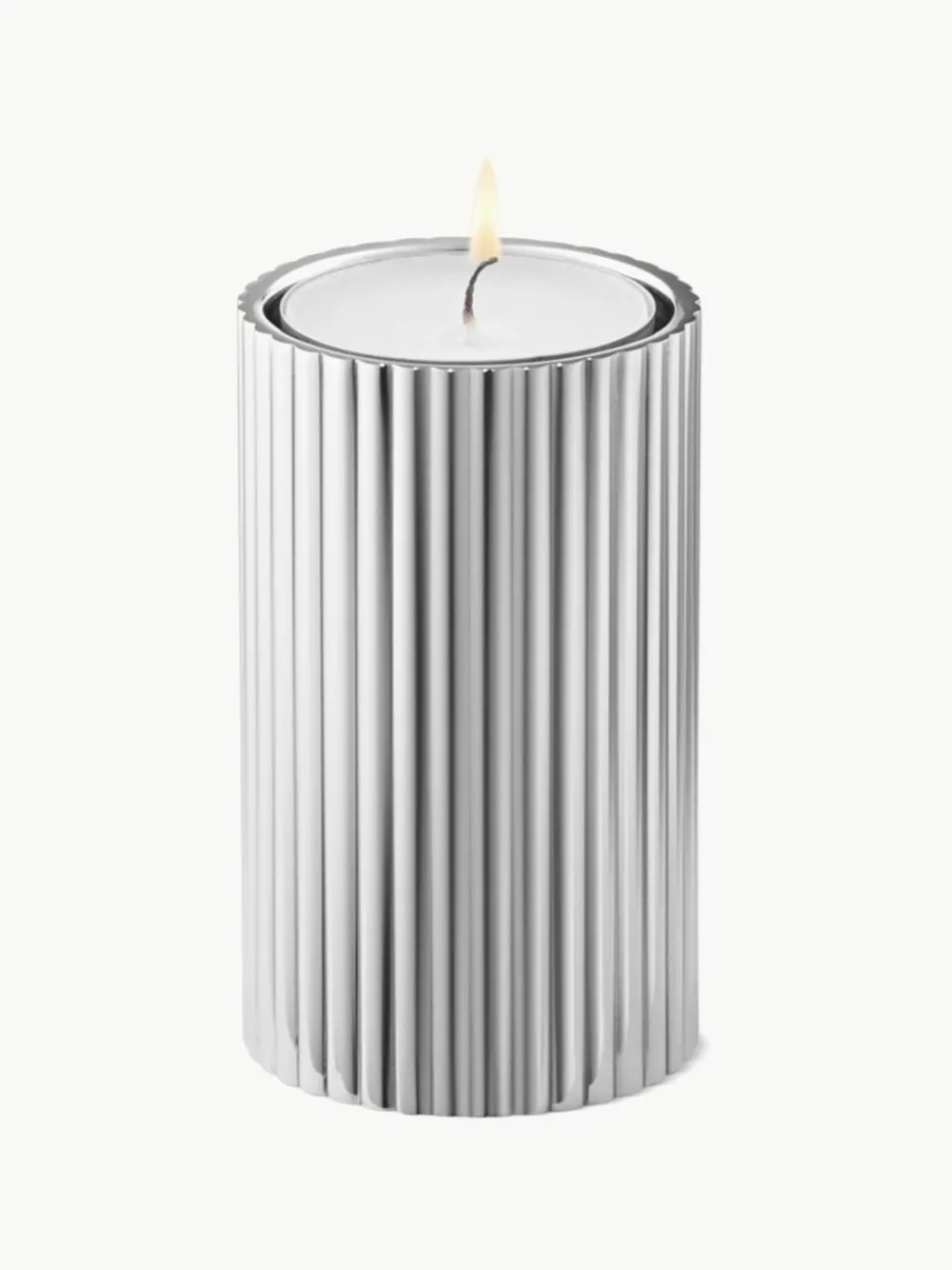 Kandelaar Bernadotte met groefstructuur, H 8 cm^GEORG JENSEN Fashion