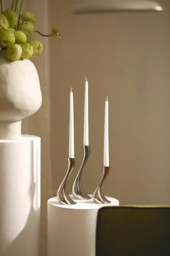 Kandelaars Cobra van edelstaal, set van 3^GEORG JENSEN Fashion