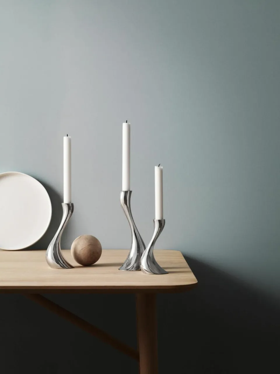 Kandelaars Cobra van edelstaal, set van 3^GEORG JENSEN Fashion