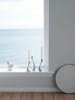 Kandelaars Cobra van edelstaal, set van 3^GEORG JENSEN Fashion