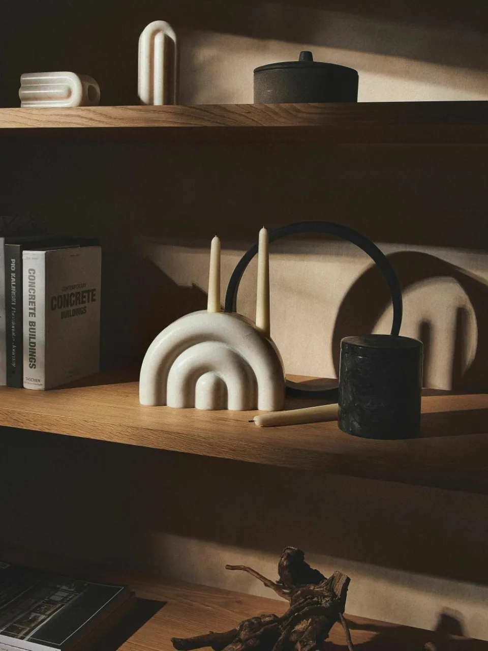 Kandelaars Malie uit marmer, set van 2^Westwing Collection Discount
