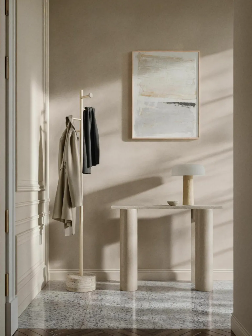 Kapstok Disa met travertin voet^Westwing Collection Sale