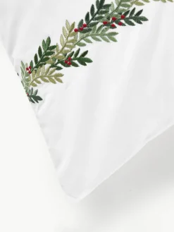 Katoenen dekbedovertrek Evan met kerstborduurwerk^Westwing Collection Clearance