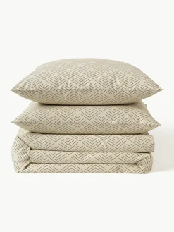 Katoenen dekbedovertrek Milano met grafisch patroon^Westwing Collection Outlet