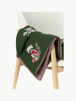 Katoenen kussenhoes Beryl met winters motief^Westwing Collection Discount