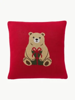 Katoenen kussenhoes Buddy met winters motief^Westwing Collection Outlet
