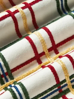 Katoenen kussenhoes Noja met chenille ruitpatroon^Westwing Collection Discount