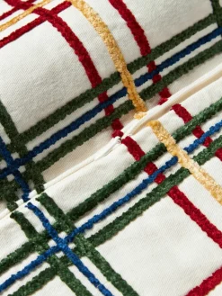 Katoenen kussenhoes Noja met chenille ruitpatroon^Westwing Collection Discount