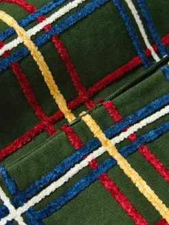 Katoenen kussenhoes Noja met chenille ruitpatroon^Westwing Collection Outlet