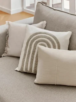 Katoenen kussenhoes Terre met decoratieve naad^Westwing Collection Fashion