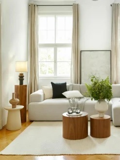 Katoenen kussenhoes Terre met decoratieve naad^Westwing Collection Fashion