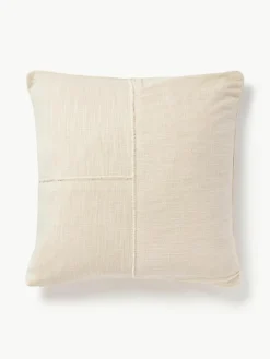 Katoenen kussenhoes Terre met decoratieve naad^Westwing Collection Best