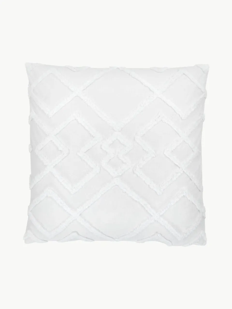 Katoenen perkale kussenhoes Faith met getufte decoratie^Westwing Collection Hot