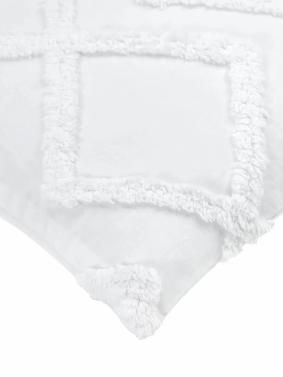 Katoenen perkale kussenhoes Faith met getufte decoratie^Westwing Collection Hot