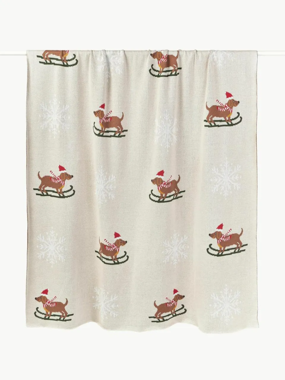 Katoenen plaid Buddy met winters motief^Westwing Collection Sale