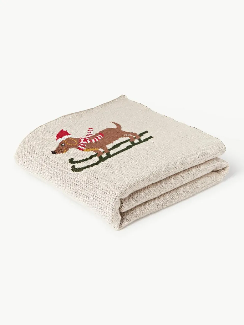 Katoenen plaid Buddy met winters motief^Westwing Collection Sale