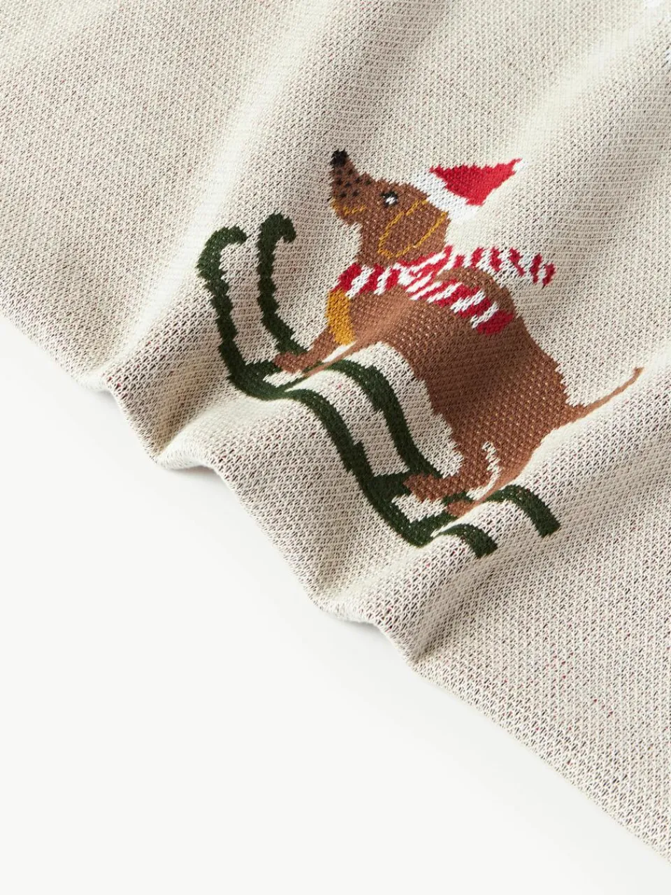 Katoenen plaid Buddy met winters motief^Westwing Collection Sale