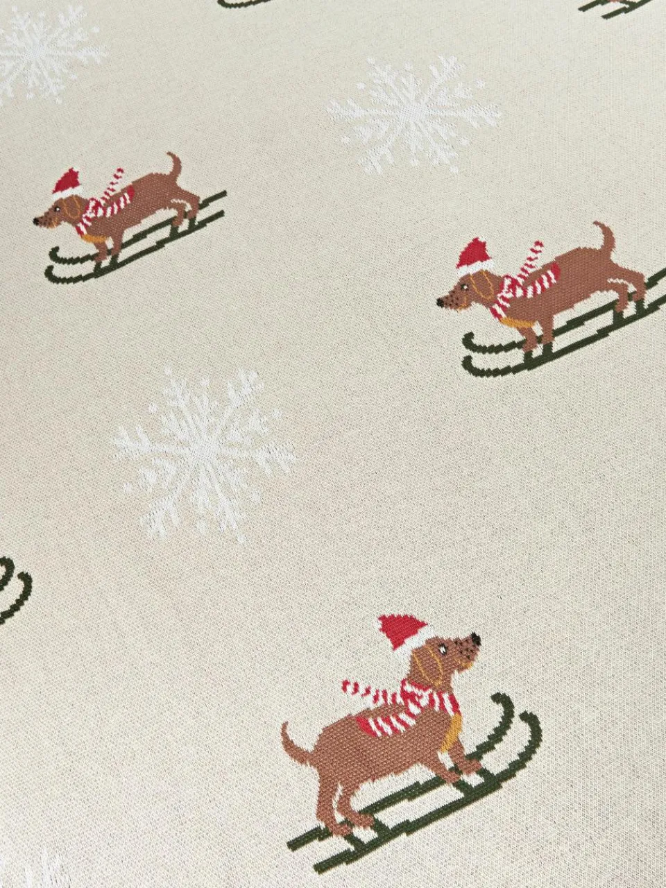 Katoenen plaid Buddy met winters motief^Westwing Collection Sale