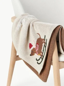 Katoenen plaid Buddy met winters motief^Westwing Collection Sale