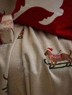 Katoenen plaid Buddy met winters motief^Westwing Collection Sale