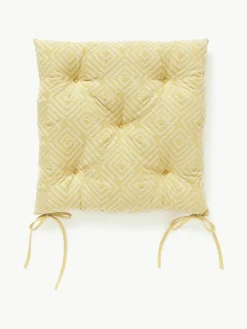 Katoenen zitkussen Sevil met grafische decoratie, 2 stuks^Westwing Collection Outlet