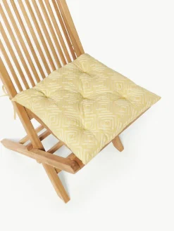 Katoenen zitkussen Sevil met grafische decoratie, 2 stuks^Westwing Collection Outlet