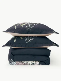 Katoenensatijnen dekbedovertrek Margot met bloemenprint^Westwing Collection Fashion