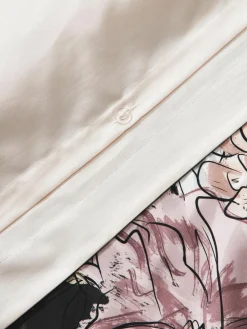 Katoenensatijnen dekbedovertrek Margot met bloemenprint^Westwing Collection Fashion