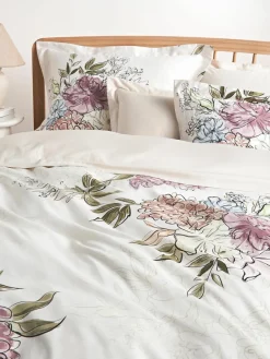 Katoenensatijnen dekbedovertrek Margot met bloemenprint^Westwing Collection Online