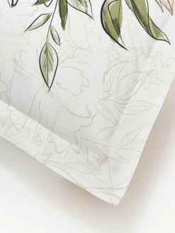 Katoenensatijnen kussenhoes Margot met bloemenprint^Westwing Collection Sale